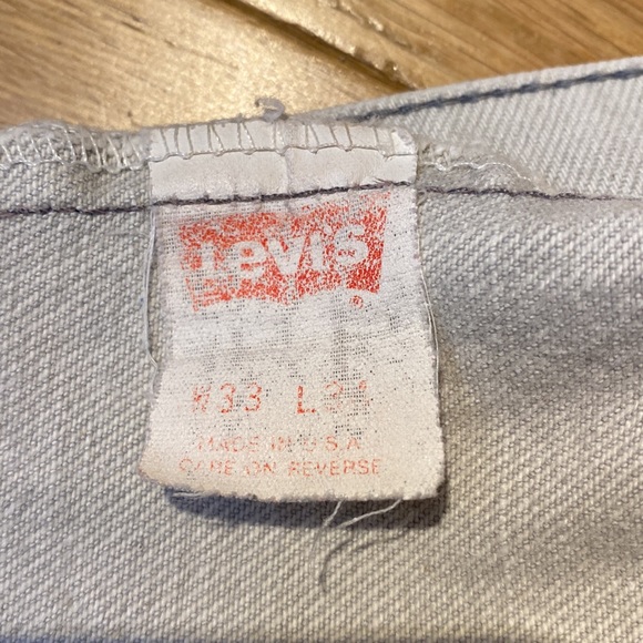 Vintage Womens Levi’s 505 cutoff high waisted shorts with fringe detail grey 33 - Picture 12 of 16